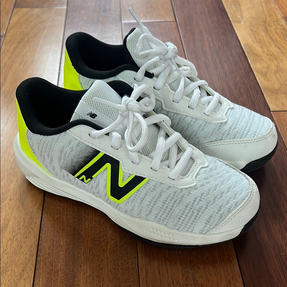 New Balance Kids Sneakers - White and Neon Yellow